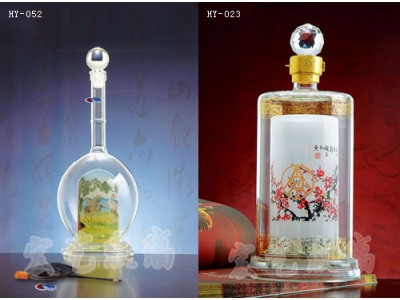 江苏手工工艺酒瓶加工厂家/宏艺玻璃制品生产加工内画酒瓶