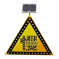 娄底市三角形警示牌 太阳能慢行标志牌支持定制