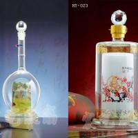 天津玻璃工艺酒瓶加工企业-宏艺玻璃制品厂价订购内画酒瓶