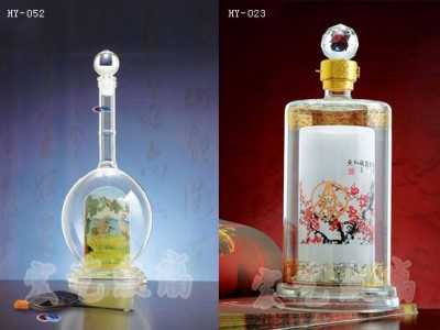 重庆船瓶企业_宏艺玻璃制品公司厂价订购内画酒瓶