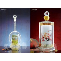 天津工艺酒瓶公司/宏艺玻璃制品公司厂家定制内画酒瓶